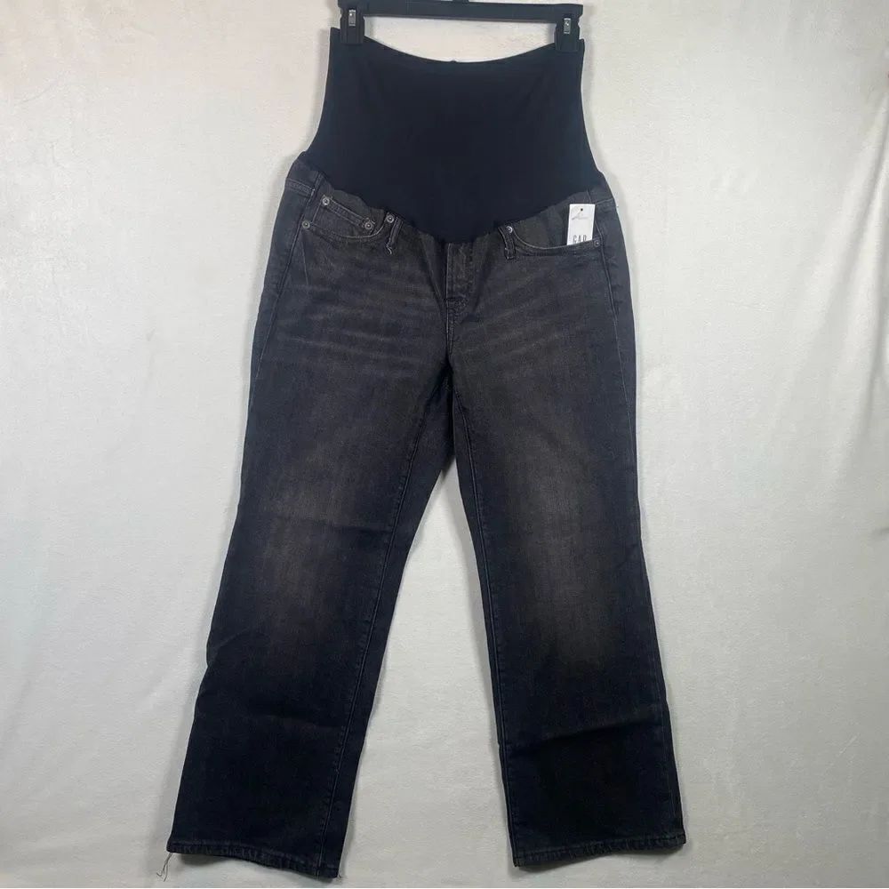 Gap Maternity New With Tags Full Panel Crop Flair Black Jeans Size 28R